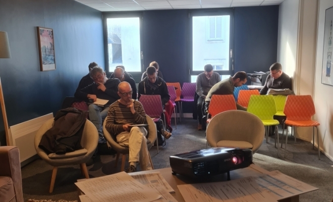 Nos apprenants de Nantes pendant la formation habilitation électrique B0-BS-BE